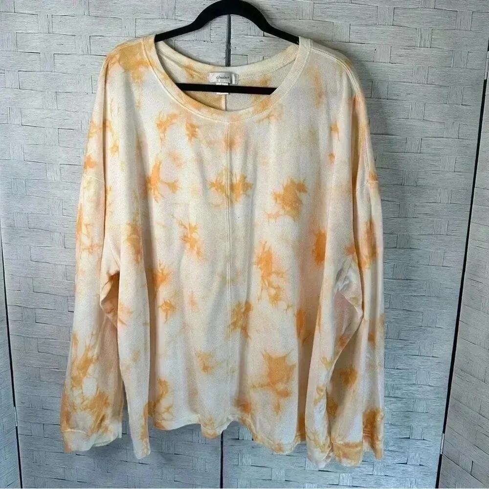 C.J. Banks tie-dye sweatshirt, soft coastal grandma hippie. casual Plus, size.